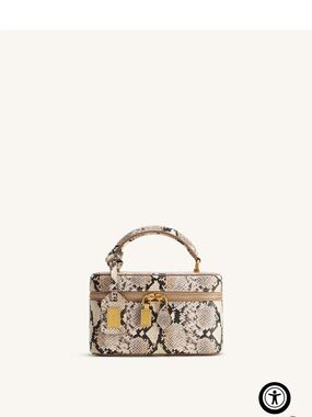 JW PEI Snake-Print Mini Vanity Bag in Neutral and Black